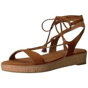 Frye Miranda Gladiator Suede Sandals Size 9M Nutmeg Brown With Cork Sole